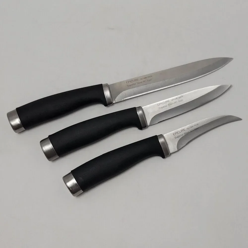 Hampton Forge Epicure Black Stainless Steel 15-Piece Knife Cutlery Block Set